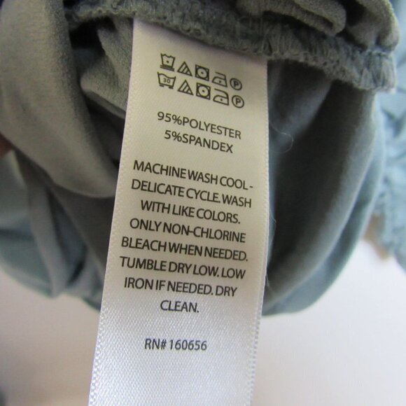 Joie Blouse Ruched Long Sleeve V-Neck Shirt Blue Teal Puff Sleeve Womens XS - Picture 5 of 7